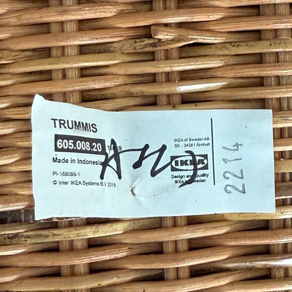 IKEA TRUMMIS Handmade Rattan Basket, 9 ¾x13 ¾x7 ¾ " - Picture 4 of 4